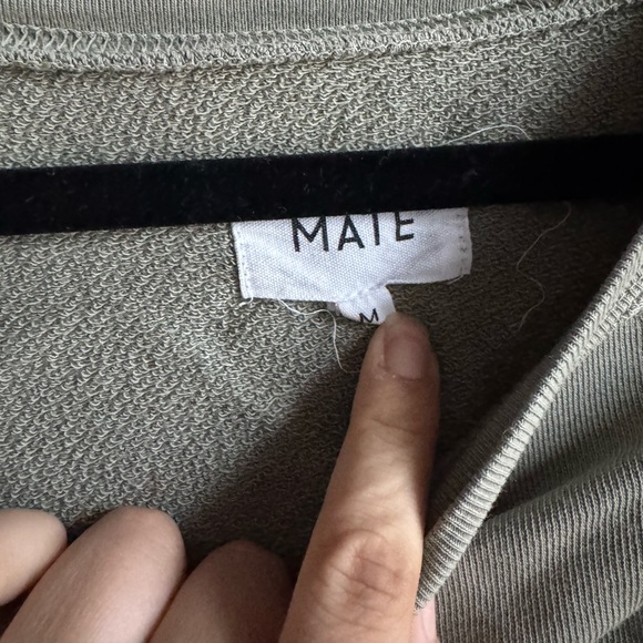 MATE the Label Organic Cotton Sweatshirt Sage Clean Girl Cozy Minimal - Picture 3 of 5